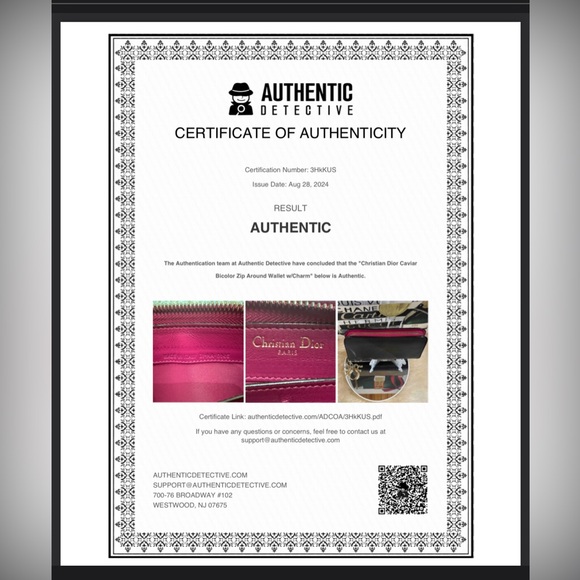 💎CHRISTIAN DIOR CAVIAR Bicolor Zippy Long Wallet w/ Dior Charm & COA - Picture 4 of 17